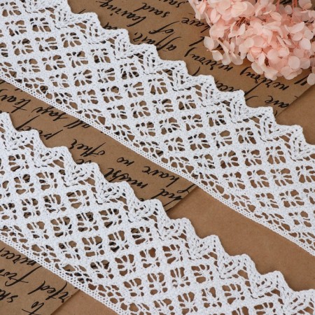 Knitted lace, 80 mm × 10 ± 1 m, white color-1