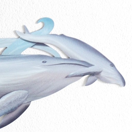 Panel interior metal "Whales" 17x35 cm-2