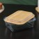 A container of heat -resistant glass with a bamboo cover Bellatenero Eco, 640 ml