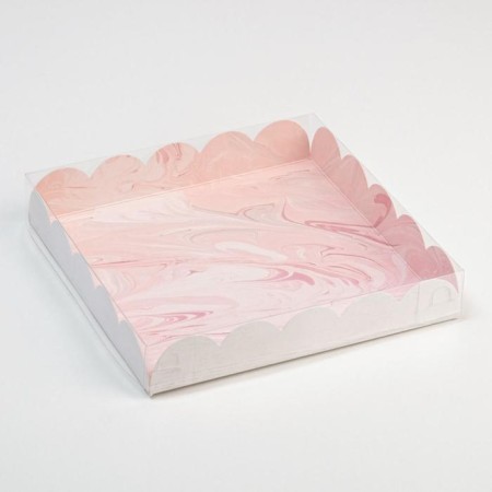 Cookie box, confectionery packaging with PVC lid, “Rejoice New Day”, 18 x 18 x 3 cm-2