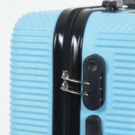 Small 20 suitcase, "Cartes factory", lightning department, code castle, 4 wheels, blue color-6