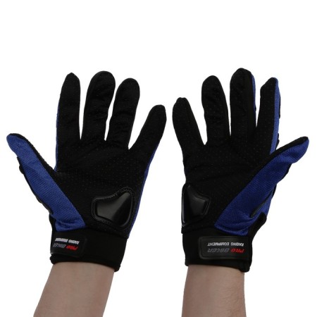 Motorcycle gloves with protective inserts, steam, size XL, blue-1