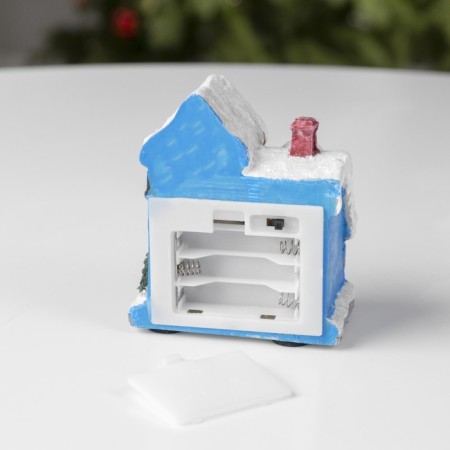 LED figure "snow -covered house" 9 × 10 × 6 cm, polystone, batteries AAAX3 (not in the kit), glow of multi-3