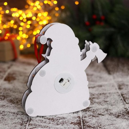Christmas tree decoration "Santa Claus with a bell and a bag" 16x17 cm-2