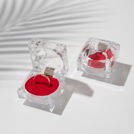 Case plastic under the Ring "Diamond", 3.5 × 3.8, red insert-3