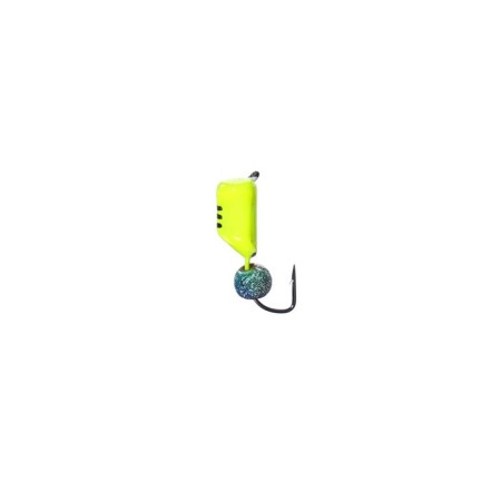 Mormyshka column lime, black stripes + ball of rainbow, weight 1.4 g-1