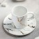Tea couple ceramic "marble", a cup 220 ml, a saucer d = 15 cm, white color