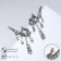 Earrings with rhinestones "melting" rhombus, white color in silver