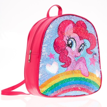 Baby backpack with bilateral sequins, 10 cm x 23 cm x 27 cm "Pinky Pie and Rainbow Dash", My Little Pony-1