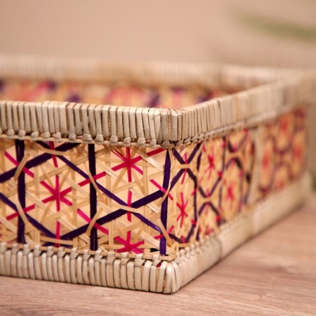 Wicker basket, from bamboo 37x30x10 cm-2