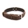 Leather collar with oblique "Zononic", Osh 52-66 x 3.5 cm, mix of flowers