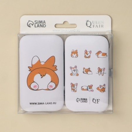Manicure set "Corgi", 7 items, PVC chech, multi-colored-7