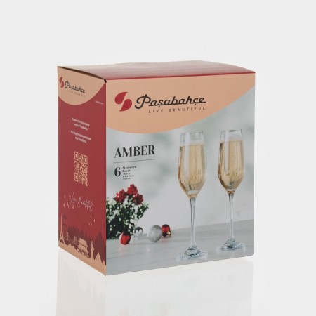 A set of glass glasses for champagne Amber, 200 ml, 6 pcs-5