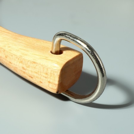 Handles for the bag are wooden, with half rings, 10.3 × 8 cm, 2 pcs, beige/silver color-3