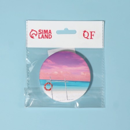 Mirror folding "beach", D 7.5 cm, with an increase, MIX drawing-5