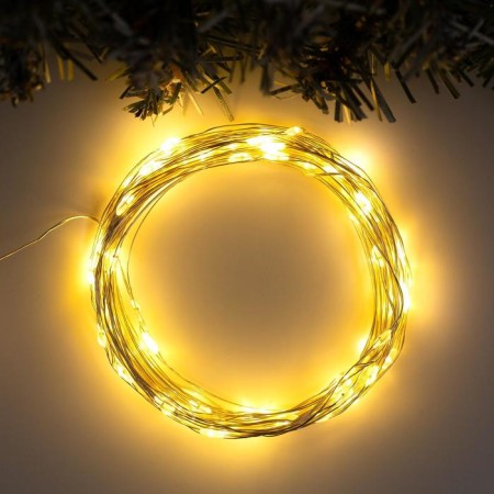 Garland "thread" 10 m Rosa, IP20, silver thread, 100 LED, glow warm white, 12 V