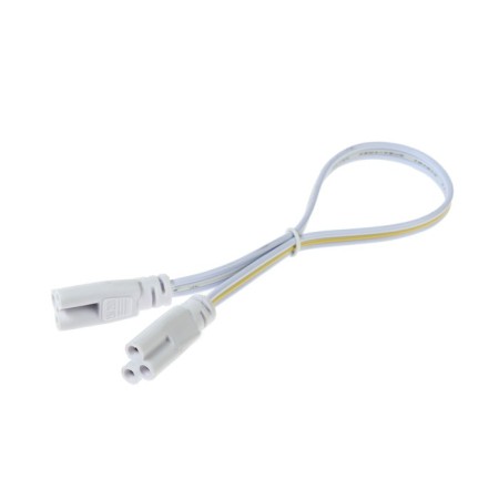 Connective wire for lamps, connector l/n/g, 30 cm, white