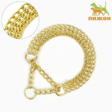 Collar - half -storage three -row, 40 cm, wire thickness 2 mm, golden
