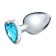 Anal traffic jam-hoods, silver, blue crystal, d = 40 mm
