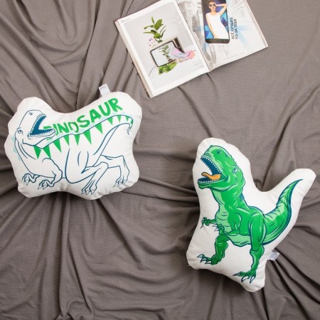 Decorative Ethel Pillow "Dinosaur", 44x44 cm, velor-1