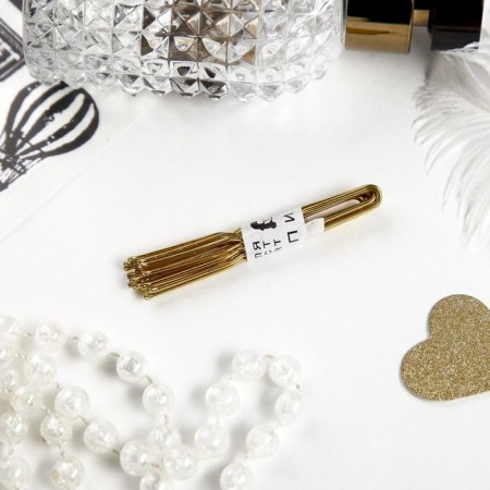 Hair hairpins "Classic" (set 10 pcs) 6 cm, gold-1