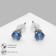 Earrings with rhinestones "Pusets" radiance, circle, d = 0.4, blue color in silver