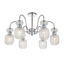 The lamp on the Escada rod, 1141/6pl Chrome/Clear. 6x60W, E14, 720x720x425 mm, chromium color/transparent