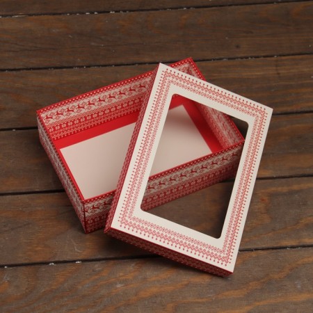 The box is folding, the lid is, with the “New Year's Deer” window 21 x 15 x 7 cm-3