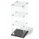 Table window, 2 shelves, 300 × 300 × 700, chipboard, glass color gray