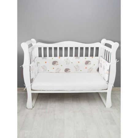 The side in the crib on the zipper "Baby Hedgehog", 4 objects, white/gray color-7