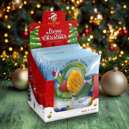 New Year. Caramel candy curly Sweet Ness postcard "Snake egg", 24 g