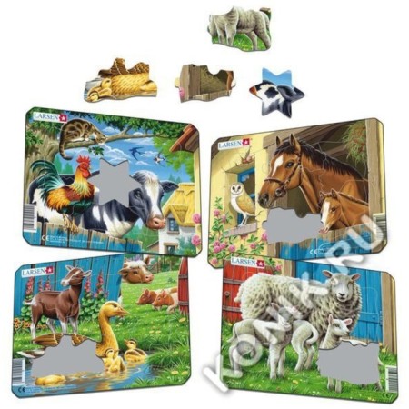 Figure puzzle Larsen "Farm animals", 7 MIX elements-1