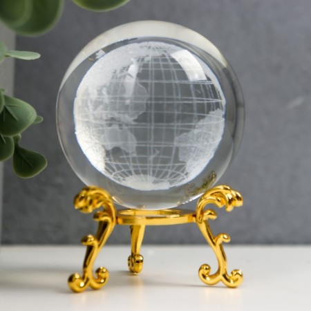 Souvenir glass "Globe" d = 6 cm openwork stand 8.5x6x6cm