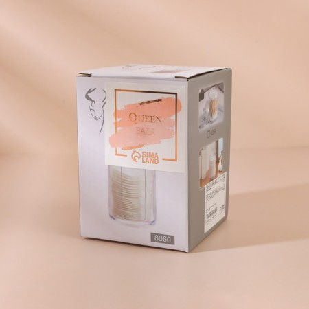 Organizer for storing cotton pads, with a lid, 6.7 × 11 cm, the color is transparent-4