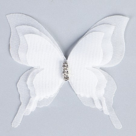 Decor for creativity "Butterfly", three -layer, set of 12 pcs., Size 1 pc. - 5 × 4.5 cm, white color-2
