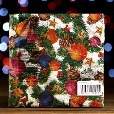Paper napkins New Line Fresco, 33x33 cm, 2 layers, 20 pcs, with a pattern "Sishka Shariki"-4