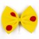 Clown carnival bow, yellow with red peas, 25x20 cm, foam