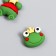 Decor for creativity plastic "Green frog in the crown" set 2x2.5 cm