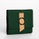 Women's wallet on the button, green color