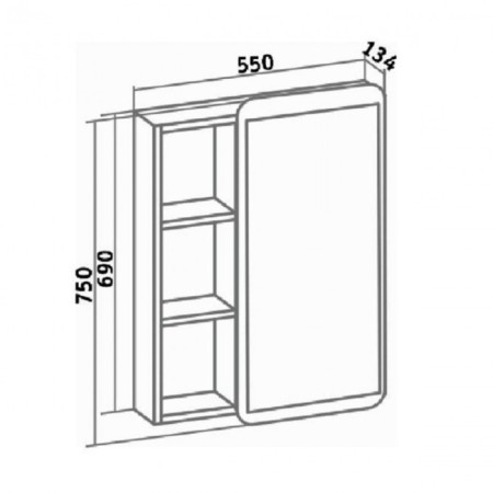 Cabinet-mirror "Capri 55" White, universal-4