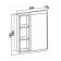 Cabinet-mirror "Capri 55" White, universal