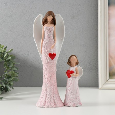 Souvenir Polystone "Angels - Mom and Daughter" Set 2 pcs 4.5x5x14 cm 7x9x25.5 cm