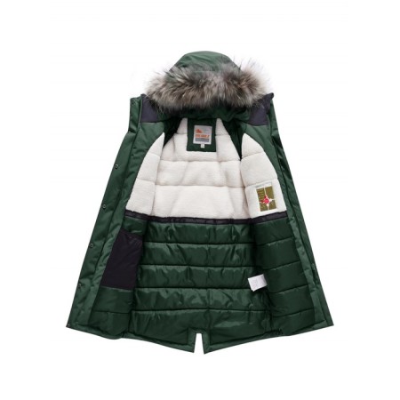 Winter park for a girl, height 128 cm, dark green color-2