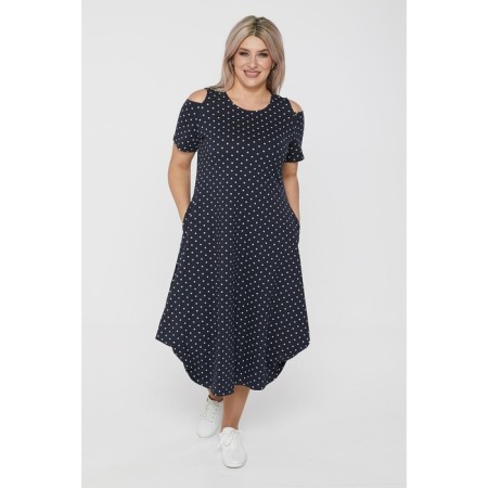 Women's dress, size 58, dark blue color-1