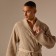Wafel dressing gown Male SL Home: Basic "Sabbia", size M, 100% cotton, 300 g/m2