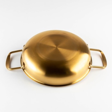 Stear, d = 24 cm, h = 6 cm, thickness 1 mm, 201 steel, gold color-2