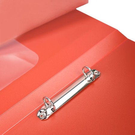 Folder on 2 rings A4, Calligrata, 25 mm, 700 μm, internal and end pocket, red-2