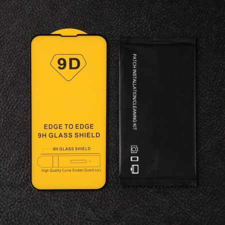 Protective glass for iPhone 13 mini, 9h, 0.33 mm, black frame-1