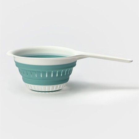 Folding colander with a flex handle, 1.3 l, 35.5 × 19 × 10.7 cm, sea wave color-5