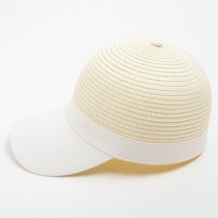 Cap female wicker minku Milk color, size 56-58-5